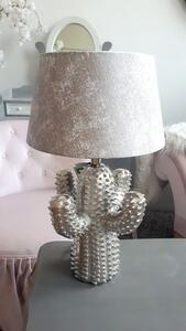 Stříbrná kovová stolní lampa Cactus -Ø 25*43 cm/ E27