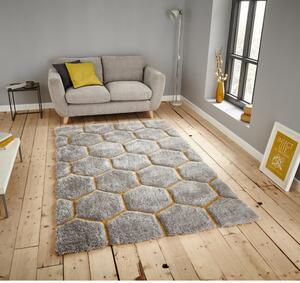 Šedo-žlutý koberec Think Rugs Noble House, 120 x 170 cm
