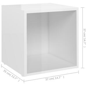 TV stolek Brisa - dřevotříska - 37x35x37 cm | bílý s vysokým leskem