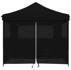 Skládací party stan pop-up se 4 bočními stěnami černý