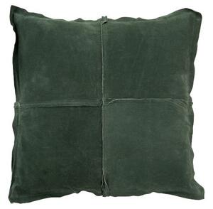 Zelený kožený polštář s výplní - 45*45cm