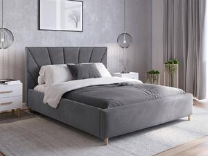 Čalouněná skandinávská postel 140x200 Scandi line 3 Grafitový Velvet