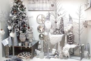 Bílý vánoční stromek se šiškami - 21*21*51cm