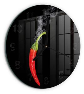 Skleněné nástěnné hodiny Chilli paprička zsoc-fi30-00183173