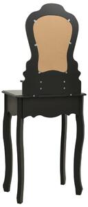 Toaletní stolek Hattes se stoličkou - pavlovnia - 50x59x136 cm | černý