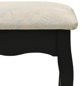 Toaletní stolek Hattes se stoličkou - pavlovnia - 50x59x136 cm | černý