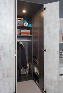 Rohová šatní skříň Tablo, šedá/enigma