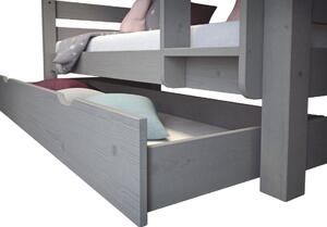 Dětská patrová postel z masivu borovice HONZA - 200x90 cm - šedá