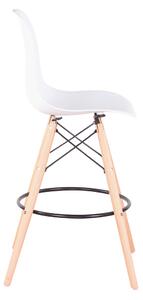 Tempo Kondela Set 6 barových židlí, bílá/buk, CARBRY 2 NEW