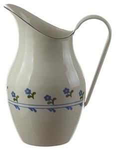 Krémový smaltovaný džbán s květy Flower- 20*26cm - 2.5L