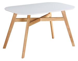 TEMPO Jídelní stůl, bílá/přírodní, 120x80 cm, CYRUS 2 NEW