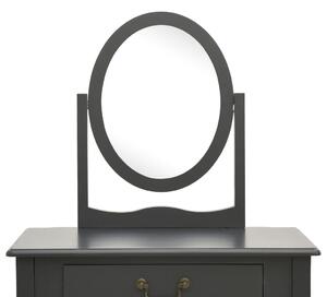 Toaletní stolek Farben se stoličkou - pavlovnia - 65x36x128 cm | šedý