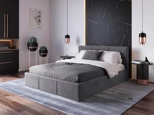 Čalouněná postel s úložným prostorem 180x200 TOP line 7 Grafitový Velvet