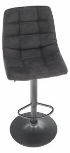 Barová židle LAHELA látka šedá, kov tmavě šedý grafit