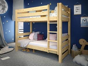 Dětská patrová postel z masivu borovice HONZA - 200x90 cm - přírodní