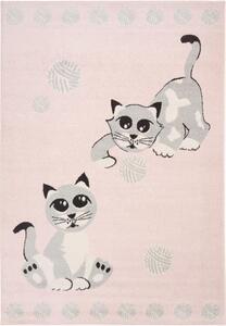 Dětský kusový koberec Koťata růžový 120x170cm