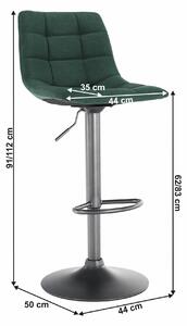 TEMPO Barová židle, zelená / černá, LAHELA