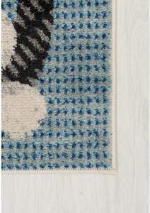 Dětský kusový koberec Sovy krémově modrý 140x200cm