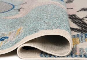 Dětský kusový koberec Sovy krémově modrý 2 120x170cm