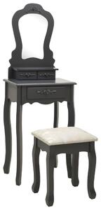 Toaletní stolek Hattes se stoličkou - pavlovnia - 50x59x136 cm | šedý
