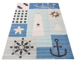 Dětský kusový koberec Pro námořníky modrý 160x220cm