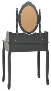 Toaletní stolek Aaron se stoličkou - pavlovnia - 75x69x140 cm | šedý