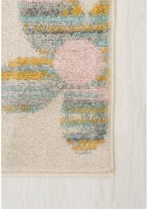 Dětský kusový koberec Sovy krémově modrý 2 140x200cm