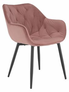 KONDELA Designové křeslo, růžová Velvet látka, FEDRIS