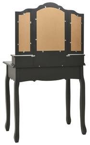Toaletní stolek Goody se stoličkou - pavlovnia - 80x69x141 cm | šedý