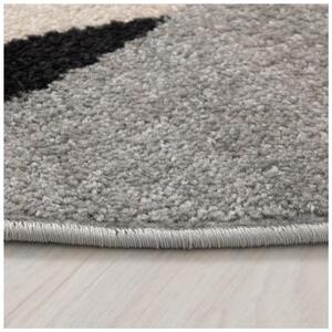 Dětský kusový koberec Kocour šedý kruh 120x120cm