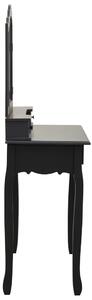 Toaletní stolek Goody se stoličkou - pavlovnia - 80x69x141 cm | černý