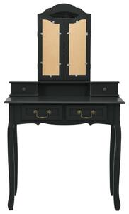 Toaletní stolek Goody se stoličkou - pavlovnia - 80x69x141 cm | černý