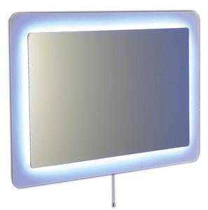 LORDE zrcadlo s přesahem s LED osvětlením 900x600mm, bílá NL602