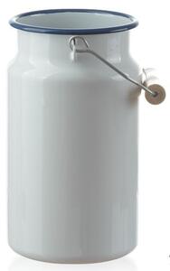 Bílá smaltovaná konvička na mléko/ bandaska White blue- 2L