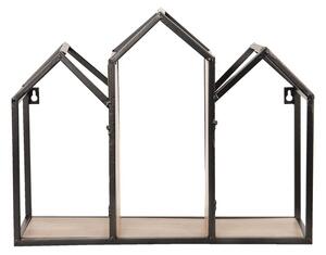 Nástěnná kovová polička House - 46*14*36 cm