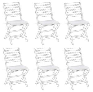 Sada 6 sedacích polštářů na zahradní židli bílé TOLVE