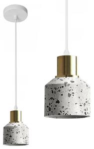 Toolight - Stropní lampa E27 60W APP931-1CP, bílá-zlatá-terrazzo, OSW-07006