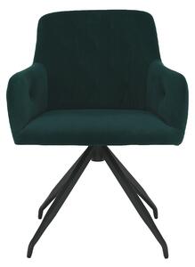 Tempo Kondela Otočná židle, zelená Velvet látka/černá, VELEZA