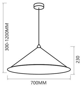 Závěsné svítidlo Fuji, 1x černé/zlaté kompozitní stínítko, (fi 70cm), b