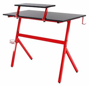 PC stůl / herní stůl, červená / černé, LATIF