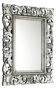 SAPHO SAMBLUNG retro zrcadlo ve vyřezávaném rámu 60x80cm, stříbrná IN115