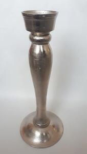 Kovový stříbrný svícen - Ø 16*39cm
