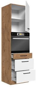 Kuchyňská skříňka se zásuvkami Woodline 60 DPS-210 3S 1F, Barva: dąb lancelot / dark wood Mirjan24 5903211312281