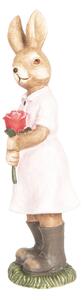 Velikonoční dekorativní soška Králičí slečna s růží - 19*18*60 cm