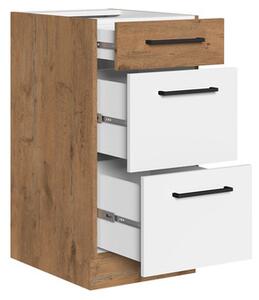 Spodní kuchyňská skříňka se zásuvkami Woodline 40 D 3S BB, Barva: Dub lancelot / matera 5902928847703