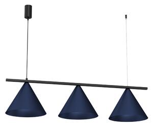 Závěsné svítidlo Capital, 3x tmavomodré kovové stínítko, (fi 30cm), db