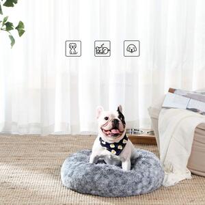 Plyšový pelíšek pro psa, 60cm, šedý melír