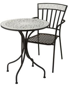 Kovový zahradní stolek Square Mosaic White - Ø61*71 cm