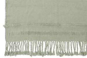 Zelený pléd Tassel s třásněmi - 130*170 cm