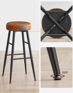 Barové židle EKHO v koženém designu, 2ks, hnědá černá